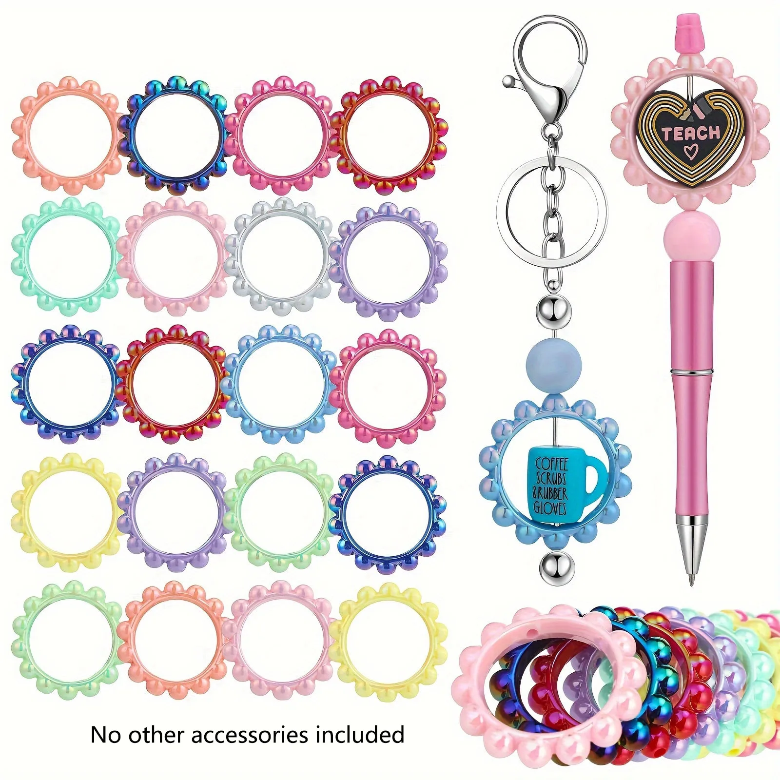 Corona de calabaza amarga chapada en UV sólida, agujero vertical con cuentas, cuerda acrílica para teléfono móvil, llavero, bolígrafo, accesorios de decoración de joyería
