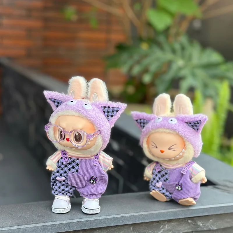 

Only Selling Clothes 17cm Labubu Purple Monster Set Suit Dolls Replacement Anime Cosplay Costume Accessories Girls Kawaii Gifts