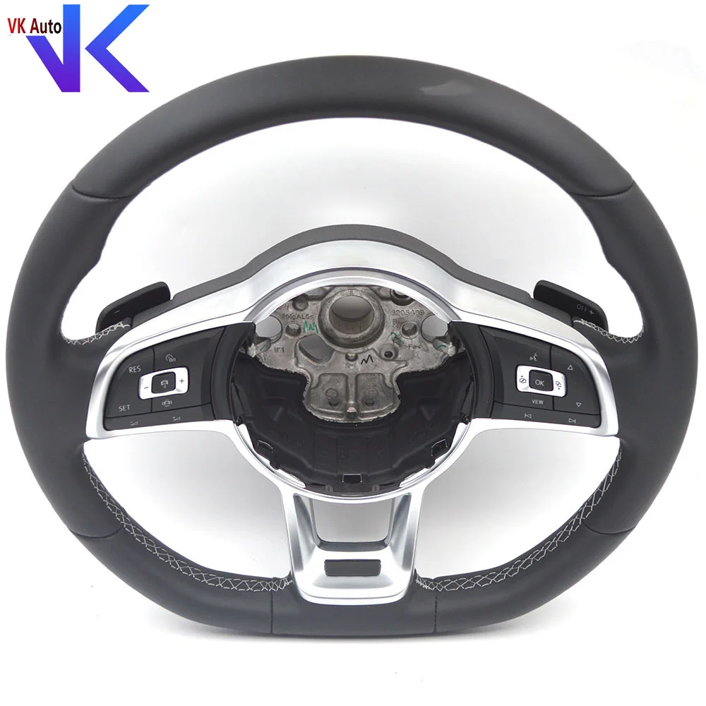 New/Old LOGO RLINE Sports Steering Wheel With Shift Paddles For VW Golf 7 7.5 R/ Passat B8,/Troc/ Arteon/Tiguan MK2