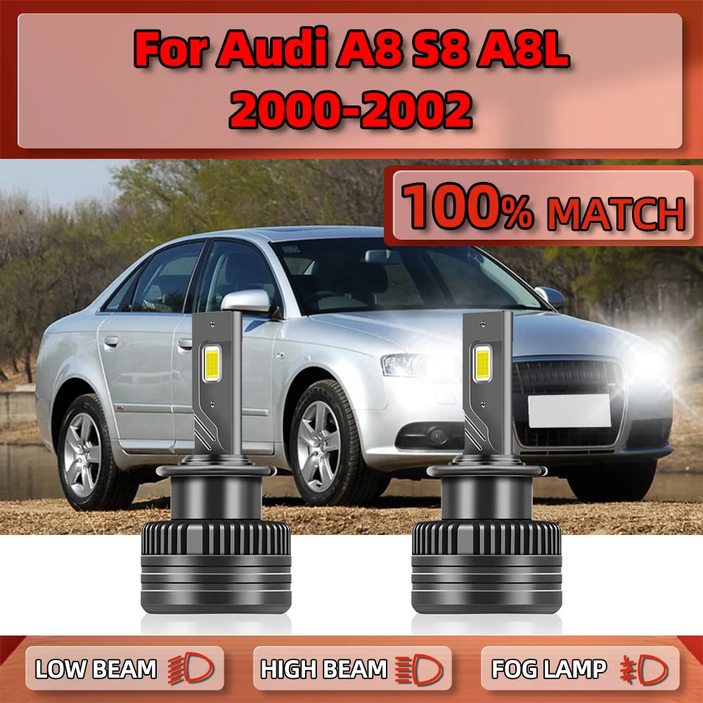 

LED Car Headlight Bulbs Canbus 25000LM 120W Turbo Auto Light 12V HID Xenon Lights 6000K For Audi A8 S8 A8L 2000 2001 2002