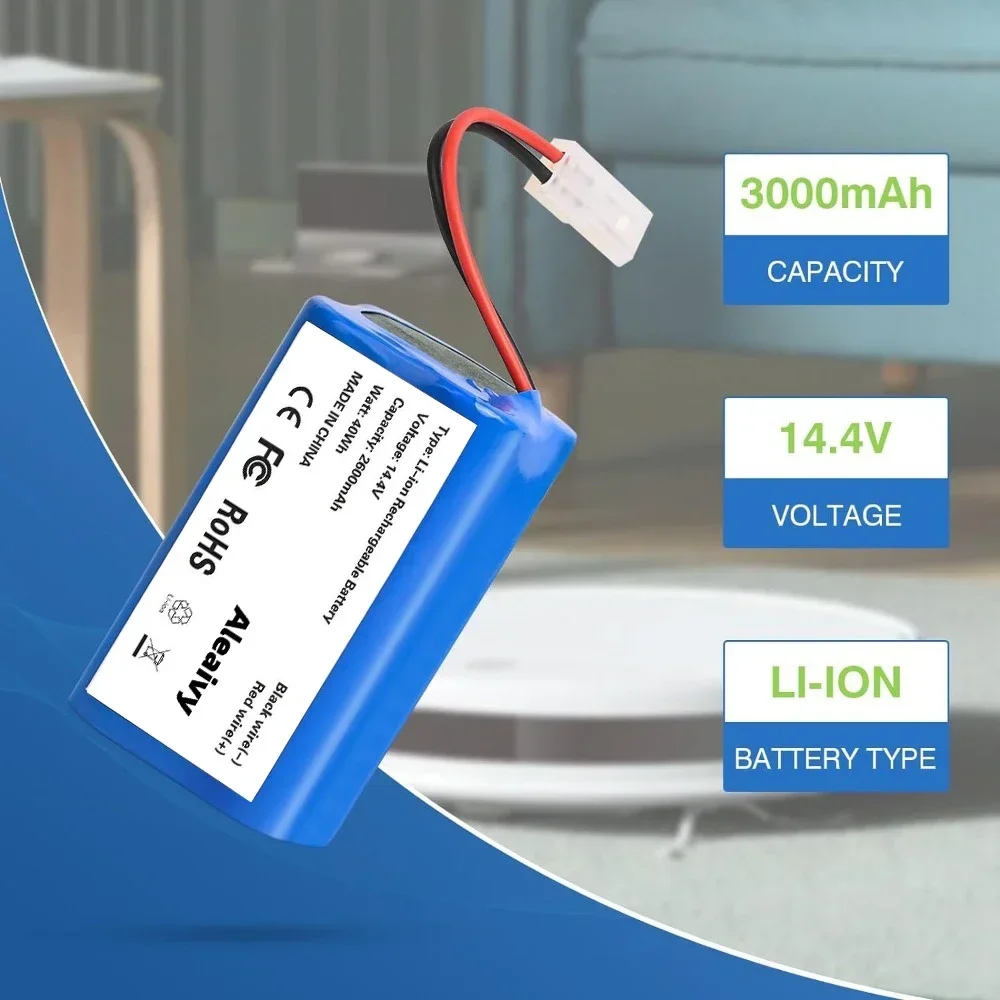 

New H18650CH-4S1P 2600mAh~3500mAh Battery for XIAOMI MIJIA Mi Robot Vacuum-Mop Essential G1 MJSTG1 SKV4136GL