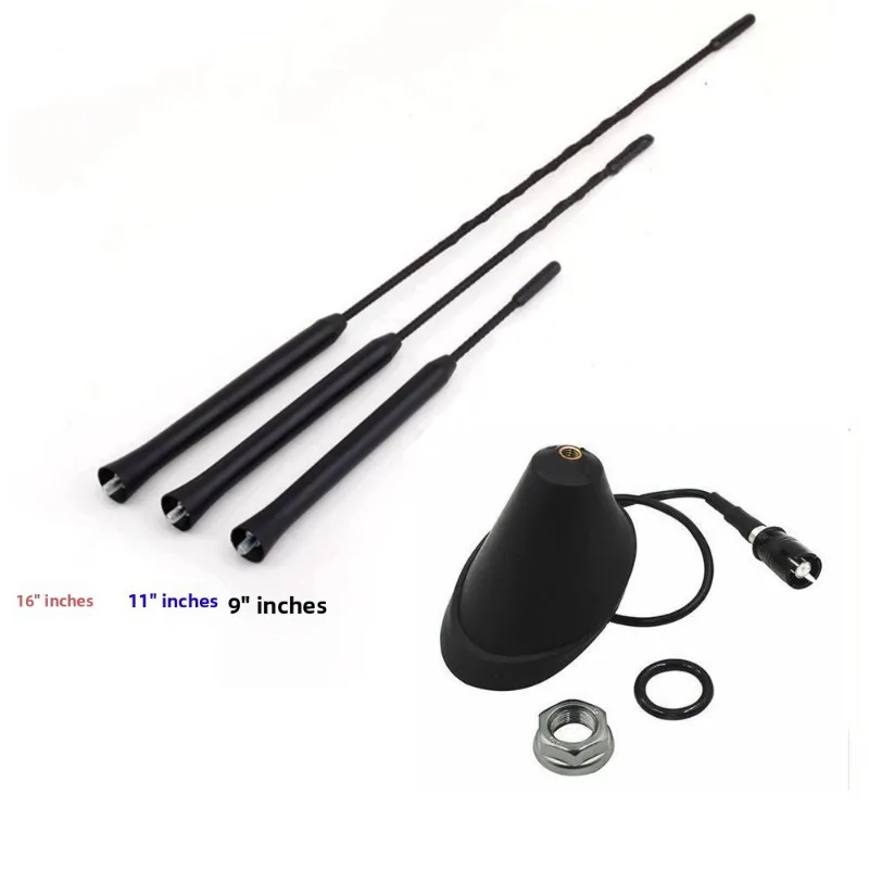 Universal 12V Anti-Noise Car Roof Mast AM/FM Whip Aerial Antenna with Base for Enhanced Radio Reception