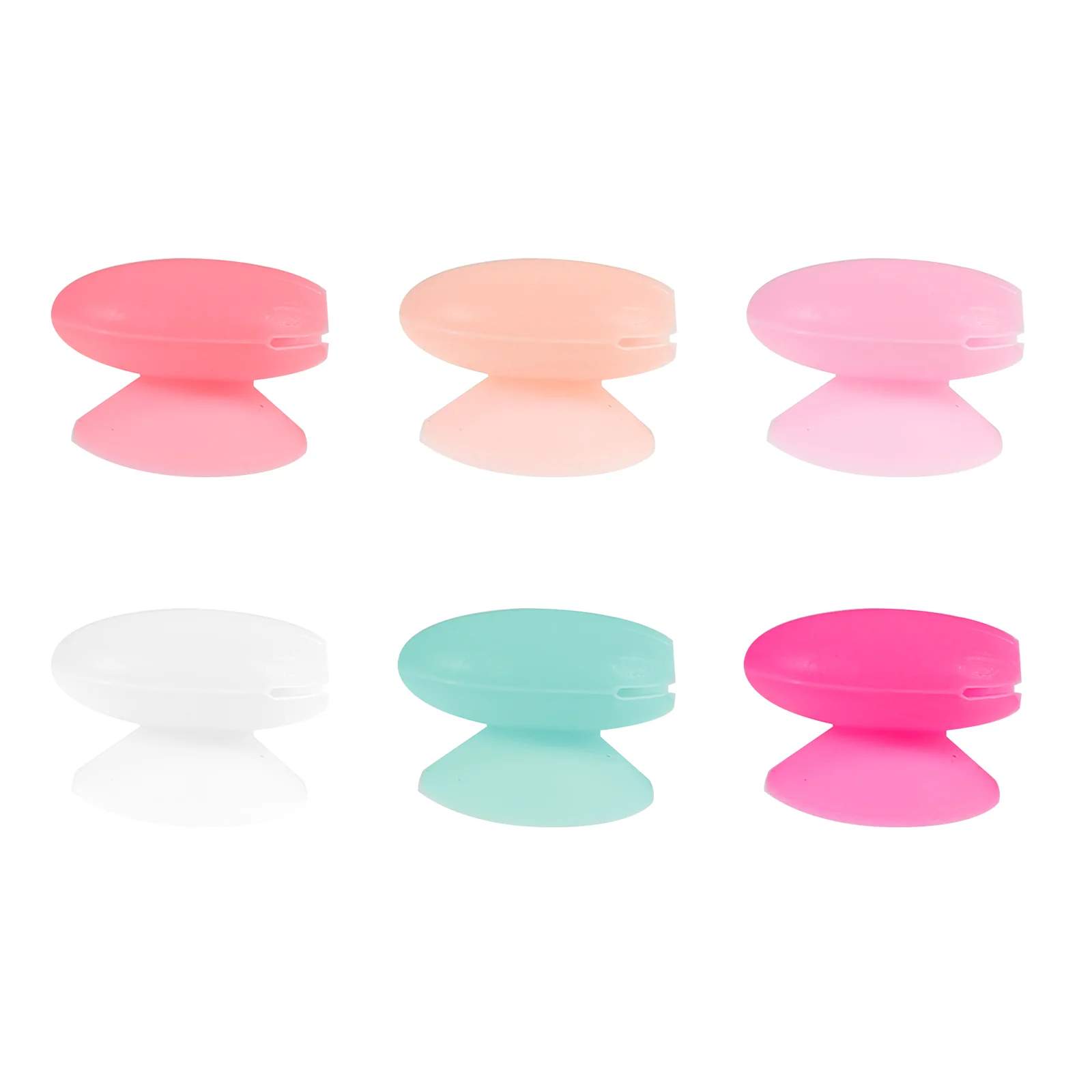 Anti-Lost Lip Balm Brush Set, Viagem Batom Aplicador Capa, Silicone Gel de silicone, Dustproof, 6 pcs