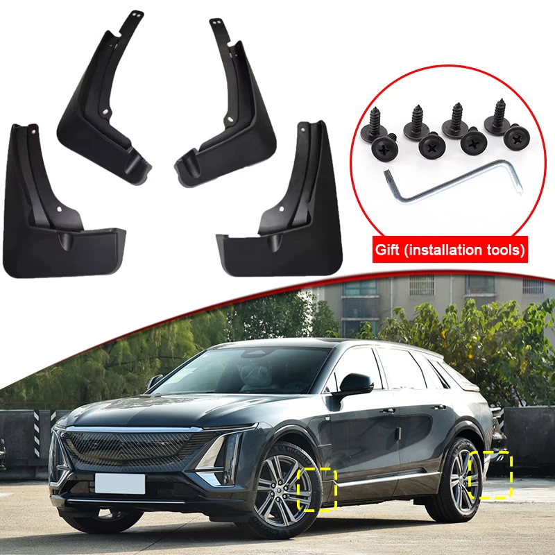 Car Styling For Cadillac LYRIQ 2022 2023 2024 ABS Car Mud Flaps Splash Guard Mudguards MudFlaps Front Rear Fender Auto Accessory