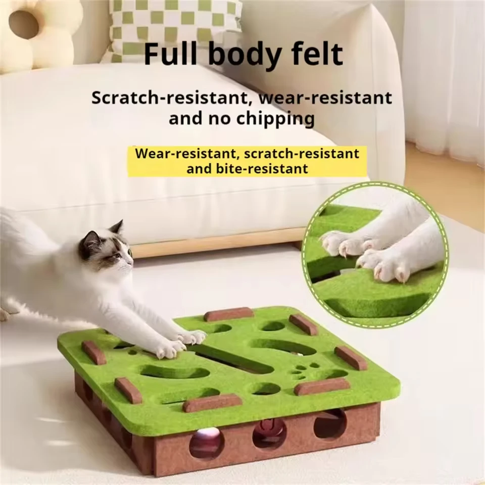 Katzen-Puzzlespielzeug Filz-Puzzlebox Katzen-Übungsgerät mit Ball Indoor-Sport-Unterhaltung Jagd-Katzenspielzeug für Hauskatzen Spaßiges Spiel – Detail 4