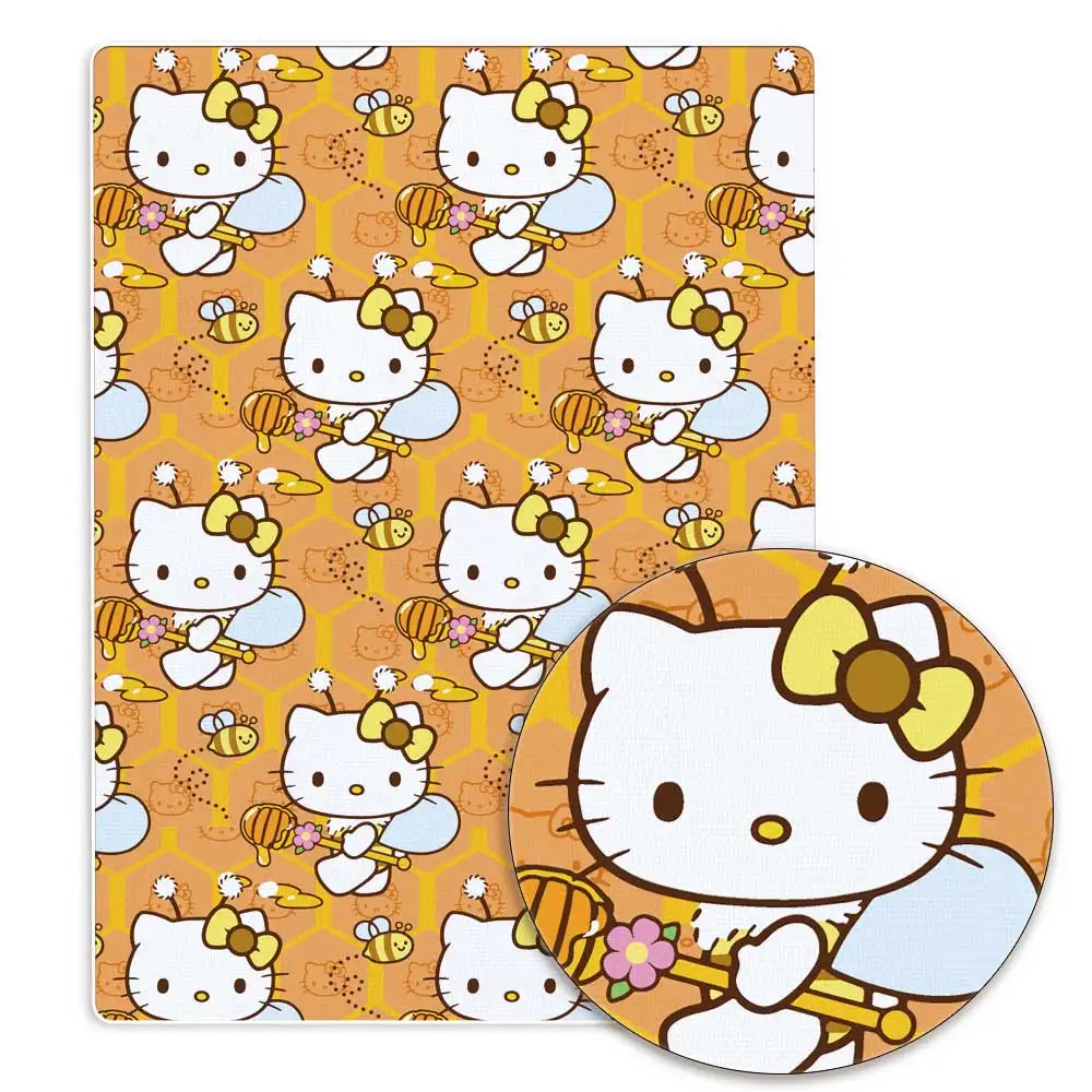 Hello Kitty 140x50CM tkanina bawełniana z motywem kreskówkowym patchworkowa tkanina dziecięca do szycia sukienka dla lalek zasłona poliestrowa tkanina bawełniana