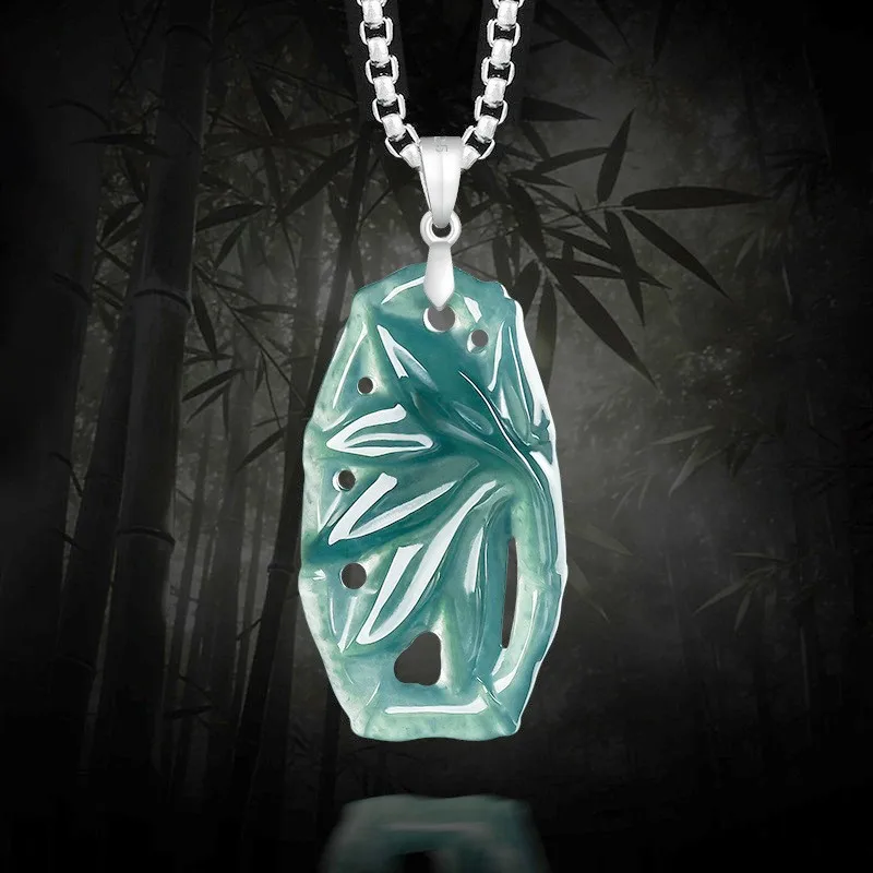 

Бирманский изумрудный нефрит, синий, полый, с вырезанным узором в виде бамбукового стебля, табличка-подвеска с изображением богатства, черепахи и Будды, натуральные ювелирные изделия, подарки