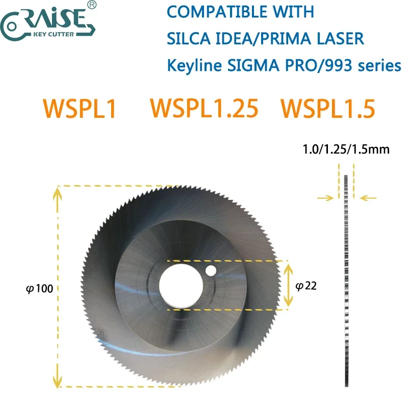 

SILCA IDEA SILCA PRIMA LASER Keyline SIGMA Pro 993 series Milling Cutter 1.0mm 1.25mm 1.5mm Replacement Locksmith Tool