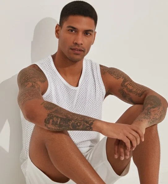 New Men Mesh Vest Quick-drying Bodybuilding Tank tops Fitness Muscle Sleeveless Vest Casual Sport Tops Exercise Fitness Camisole