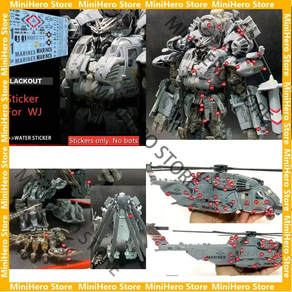 

In Stock Original WJ Blackout M05 Hide Shadow B SET water stickers 1:12 scale PVC action figure accessories