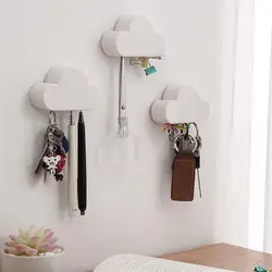 White Cloud Shape Key Holder  Storage Holder Hanger Magnetic Magnet Keychain Holder Wall Decor Gift Magnetic Hooks