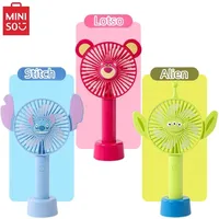 MINISO Kawaii Disney Stitch Lotso Stitch Alien Handheld Mini Fan Anime Portable 1200mAh Recharge Hand-Held Small Pocket Fans