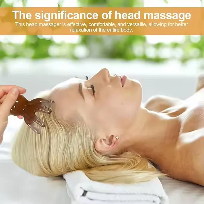 الأخطبوط تدليك مشط رئيس ميريديان كشط فروة الرأس أداة تدليك المحمولة 8-الشق رئيس سبا تدليك مشط لمكافحة التعب