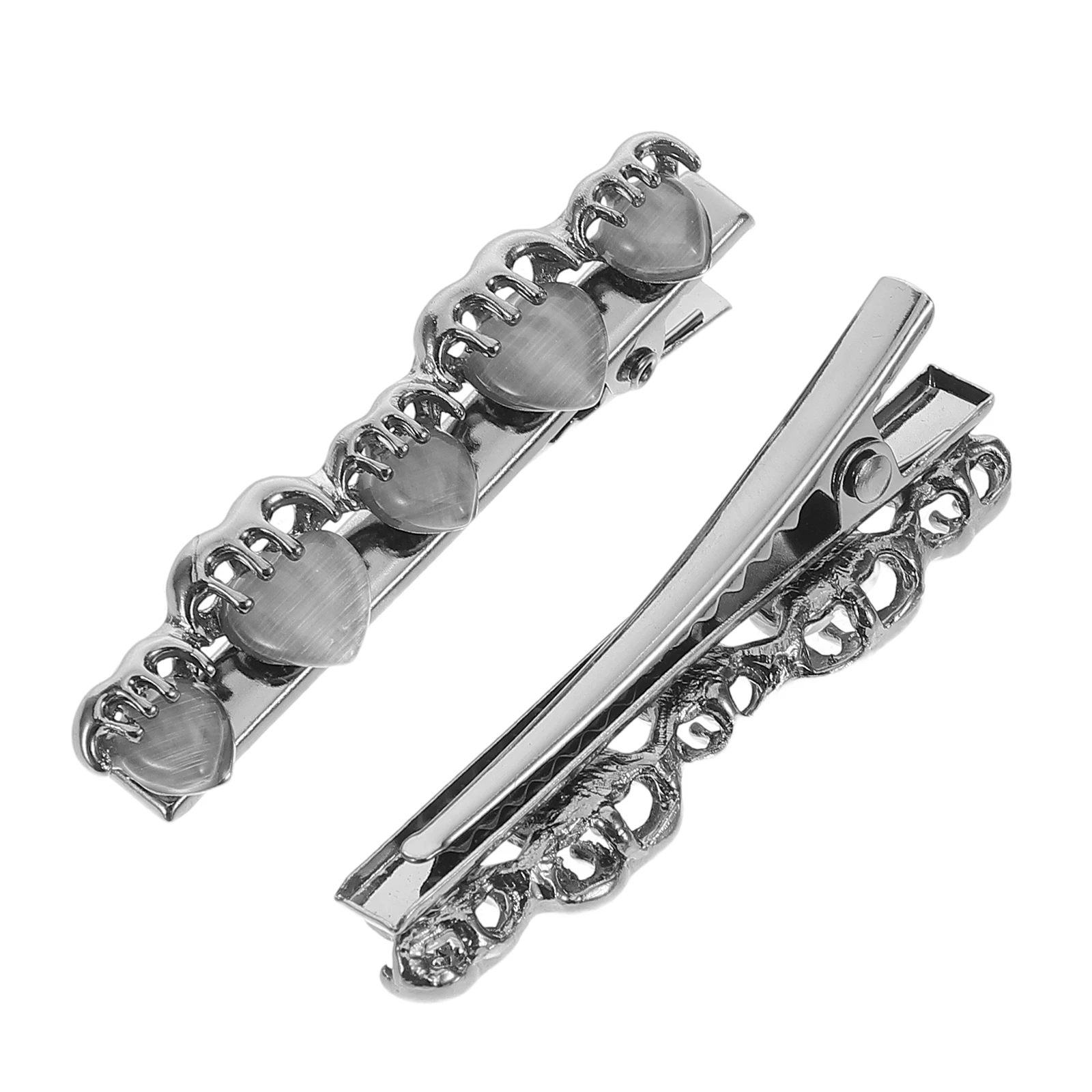 

2pcs Heart Rhinestone Hair Clips Stylish Cute Fringe Barrettes for Women Girls Valentine's Day Buckle Vintage