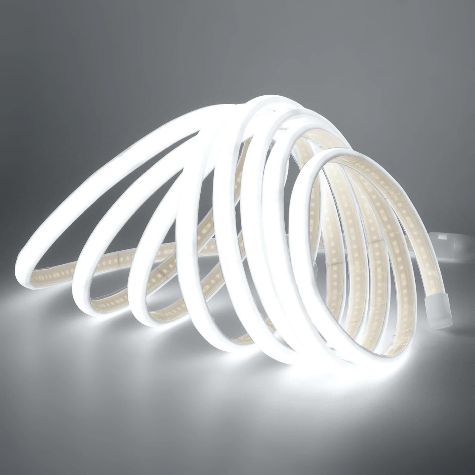 230V COB Strip LED Neon Light With IC 240LEDs/M IP65 Warm/Neutral/White FOB Flexible Adhesive Tape Ribbon Lamp 2Pin Wire EU Plug