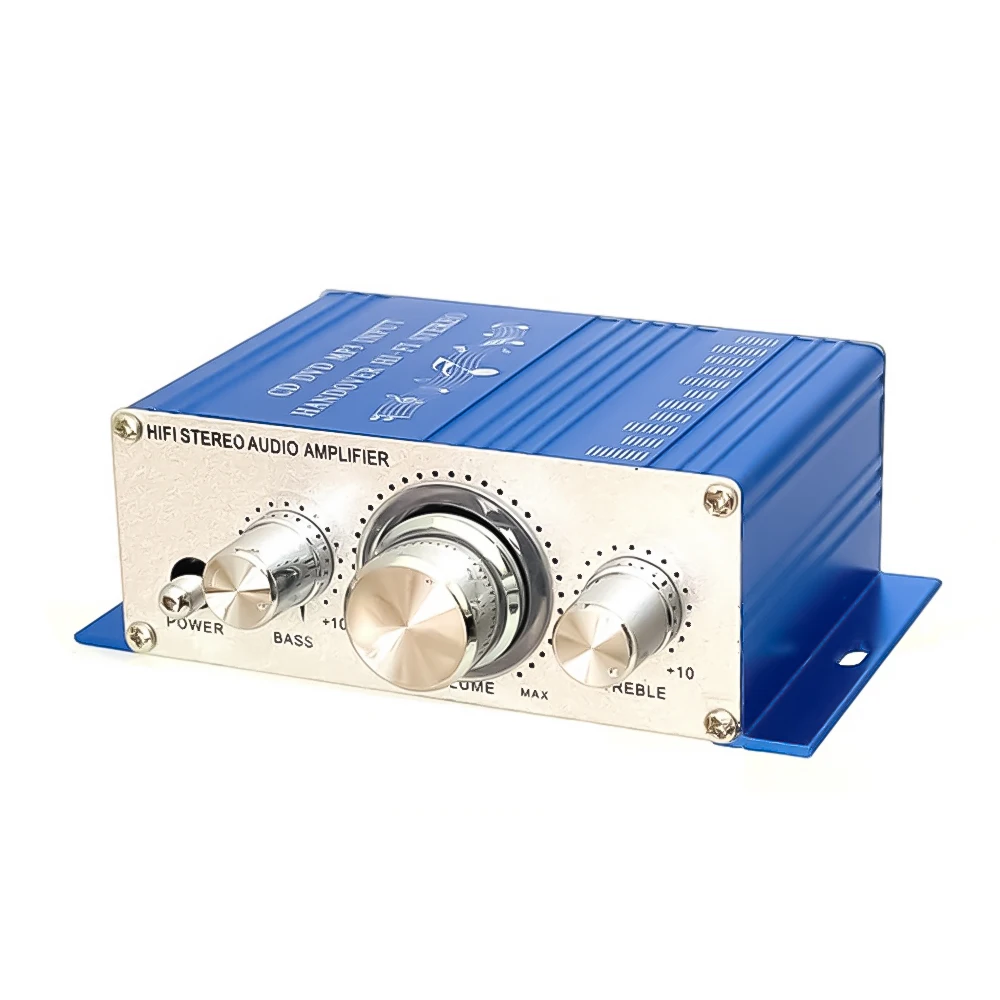 

12V Power Amplifier 2 Channel HiFi Stereo Audio Amplifier Car Subwoofer Speaker Amplificador Home Theater Sound DVD MP3 Input