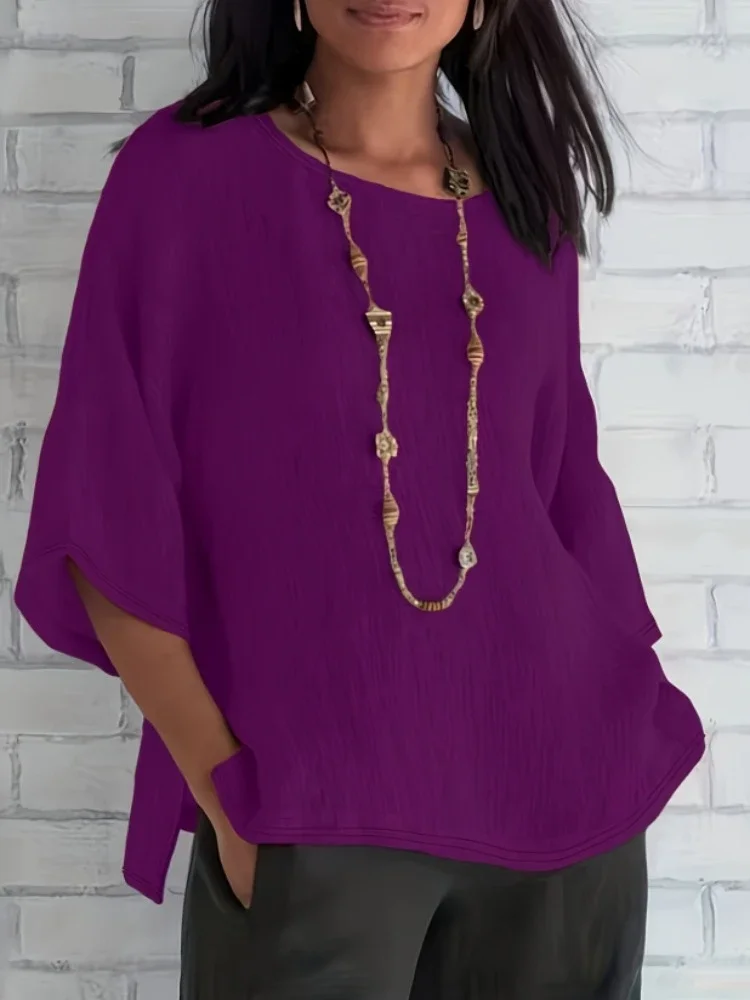 

Женские рубашки больших размеров, лето 2025 года, с коротким рукавом, новая модная свободная блузка, повседневные женские однотонные топы, футболка в корейском стиле, уличная одежда