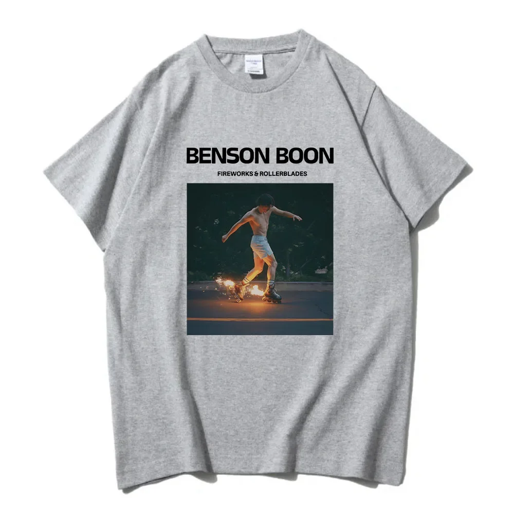 Fireworks and Rollerblades Benson Boone T-shirts Men Women Unisex Tees Tops Cotton Short Sleeve Summer Tee-shirt Graphic Print