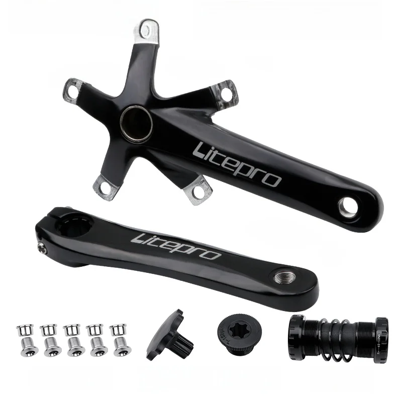 

Litepro Inteated Hollow Crankset Bike Gear System Small Wheel Folding Bike Single Chainring MEROCA LP Positive Negative