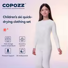 סט ביגוד תרמי לילדים COPOZZ - מנדף זיעה וללא תפרים לסקי וסנובורד