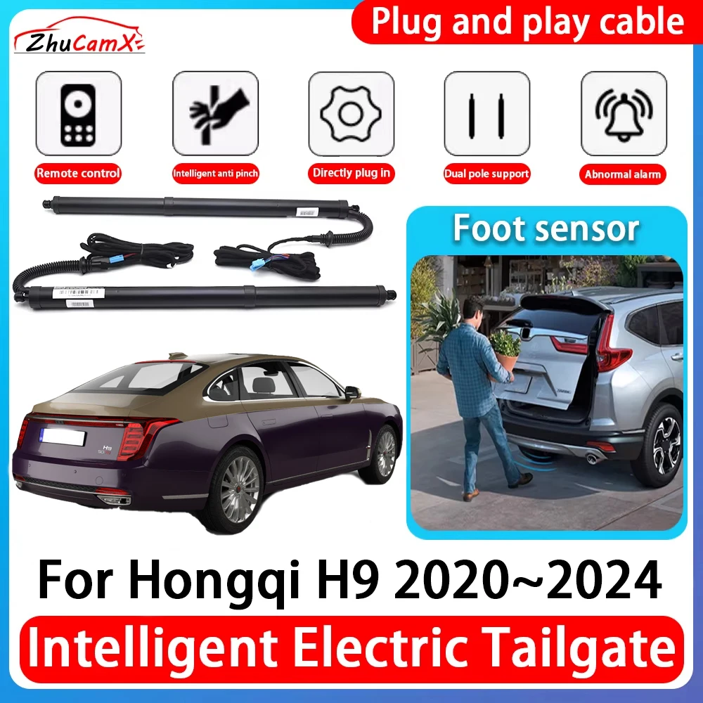 

ZhuCamX Car Power Trunk Electric Suction Tailgate Intelligent Tail Gate Lift Strut For Hongqi H9 2020~2024