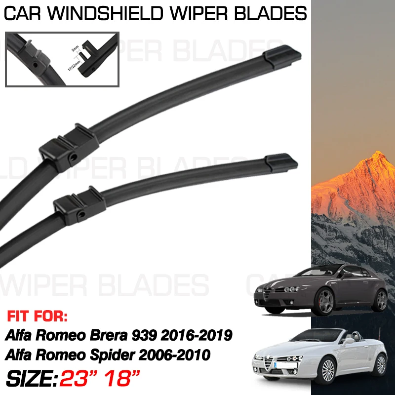 

Car Wiper Blades For Alfa Romeo Brera 939 2016-2019 2018 Alfa Romeo Spider 2006-2010 2008 Windshield Washer Brush Blades Brushes