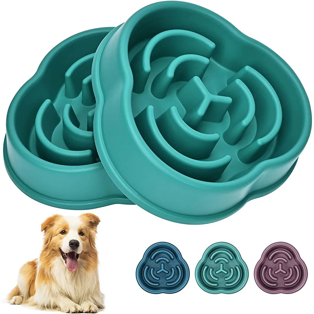 Dog Puppy Slow Feeder Bowl Non Slip Puzzle Bowl Anti-Gulping Dog Slower Food Feeding Dishes Pet Bowl for Large Medium Small Dogs