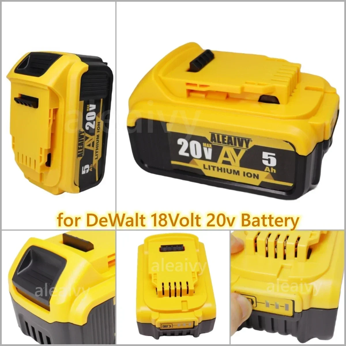 

20V 6.0Ah MAX Battery Power Tool Replacement for DeWalt DCB184 DCB181 DCB182 DCB200 20V 4A 5A 6A 18Volt 20v Battery