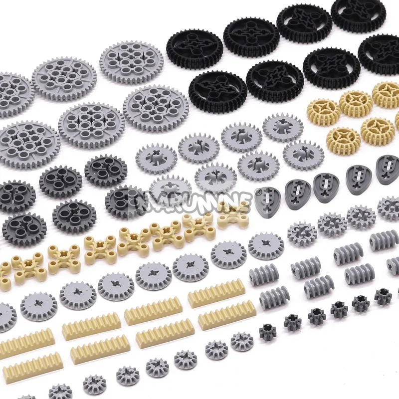 MARUMINE 120PCS MOC Technology Building Block Gear Rack Mechanical Bricks Parts Car Robat Accessories 32498 46372 32072 4716