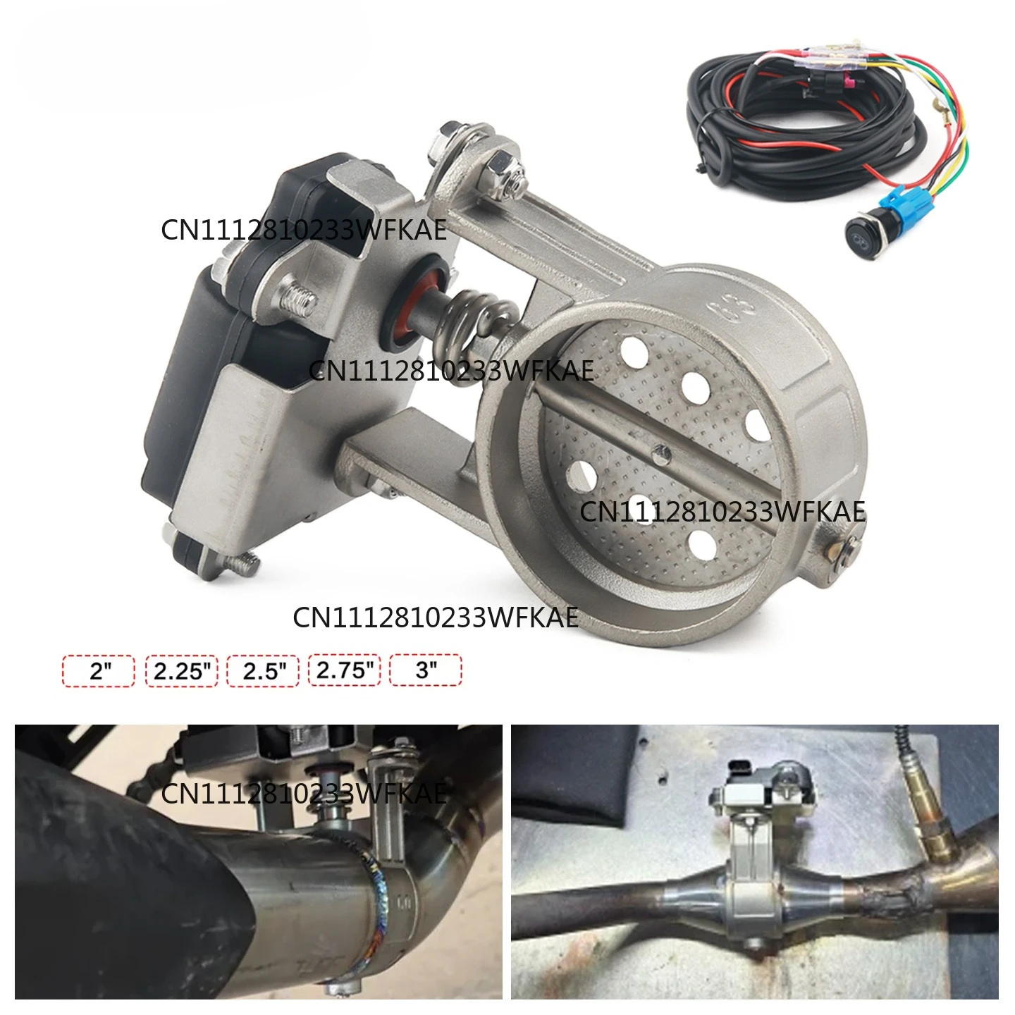 Motorcycle Exhaust Pipe System Locomotive Soundproof Stainless Steel Valve Electronic Switch Button Control 51/60/63/70/76mm