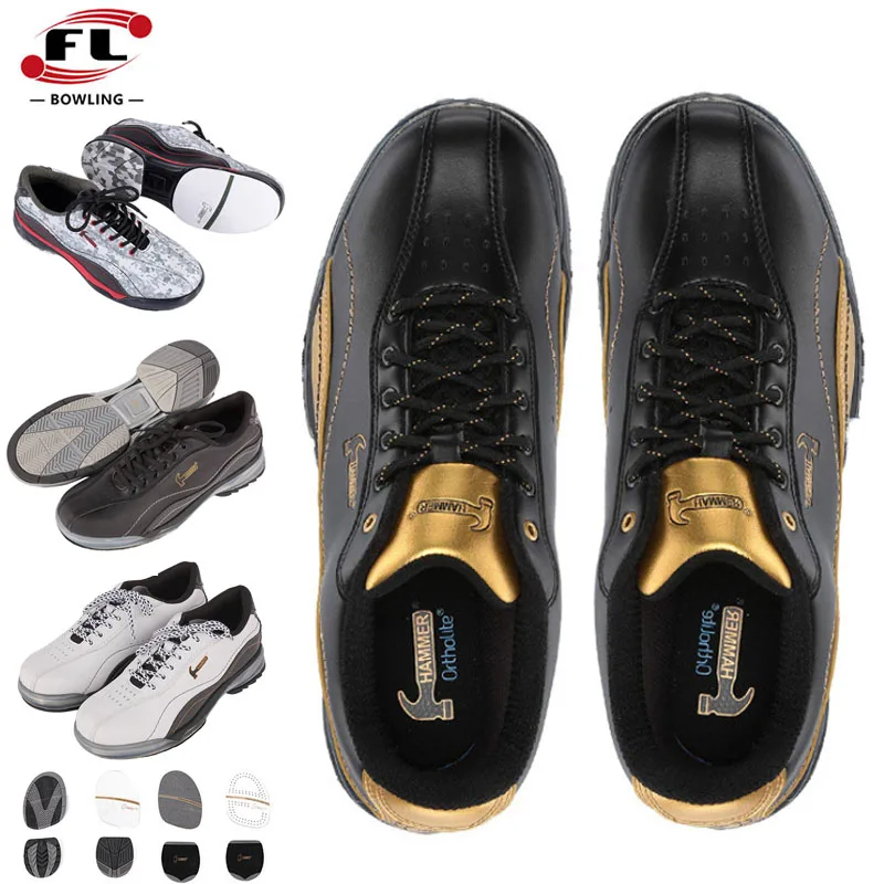 

Профессиональные мужские туфли для боулинга со сменной противоскользящей подошвой, кроссовки для боулинга, качественные спортивные туфли из мягкой кожи, большие размеры 38-45