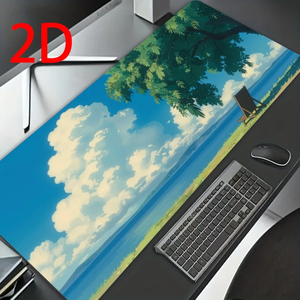 Extra-large gaming mouse pad with edge design, washable and durable, suitable for computer cat lovers and desktop mouse pads.