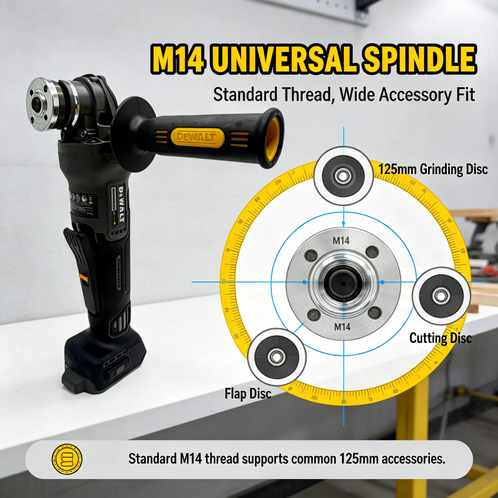 Cordless Angle Grinder 125Mm Brushless - DEWALT DCG406 Meuleuse d'angle à tête