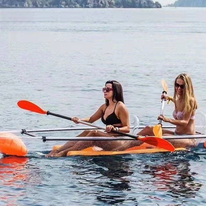 Transparent double kayak PC material wedding photography water sightseeing inflatable boat