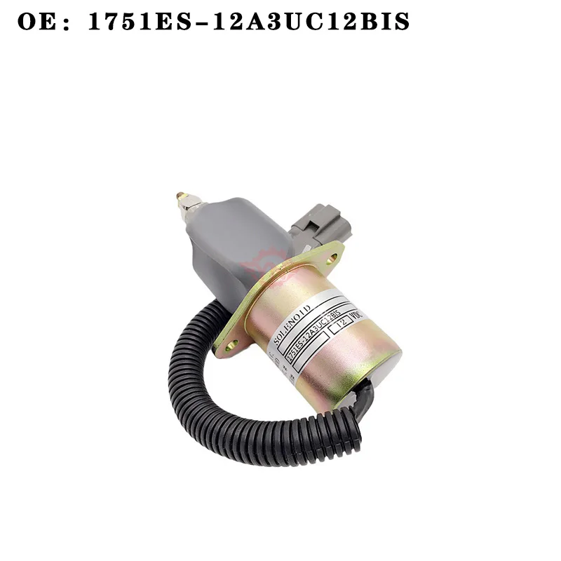 Excavator parts suitable for Hyundai R210-5/60-5/335-7 for Yanmar fuel oil stop solenoid valve switch 12V OE: 1751ES-12A3UC12BIS