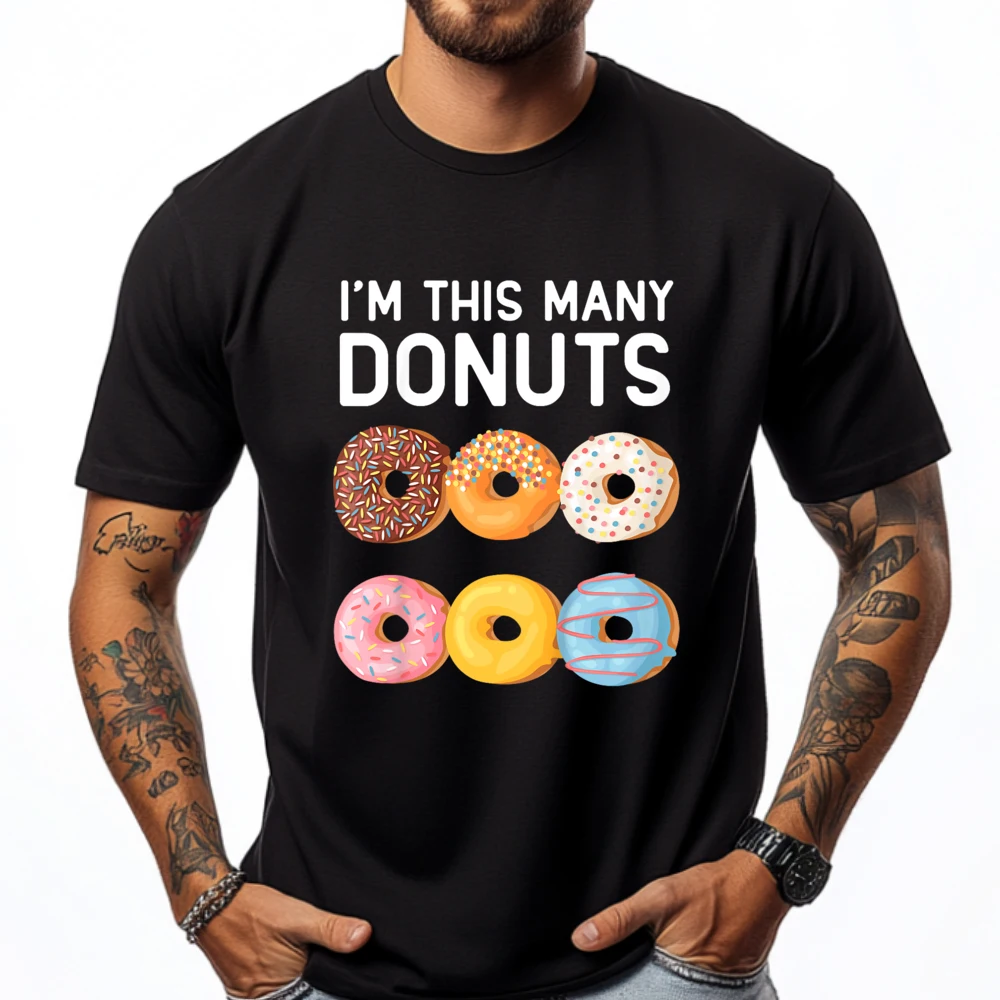 

Kids Cute Donut 6th Birthday I M This Many Donuts Black T Shirt Meme Tshirt Man Tops Tees