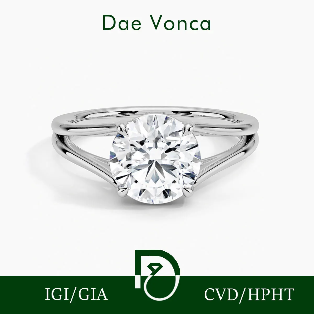 

Обручальное кольцо Dae Vonca Solitaire PT950/14K/18K из белого золота IGI с круглым вырезом, выращенное в лаборатории бриллиантовое кольцо с разрезным хвостовиком из натурального бриллианта