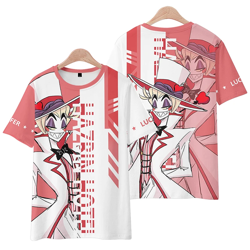 Lucifer•Morningstar, летняя футболка с аниме, летняя мужская футболка, повседневные женские футболки с круглым вырезом и короткими рукавами