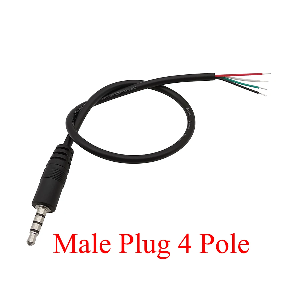 1/2/3/5pcs 3,5mm Audio kabelst ecker 2 3 4-poliger Mono-Stereo-Stecker Buchse Verlängerung kabel Aux Kopfhörer DIY Reparatur 30cm