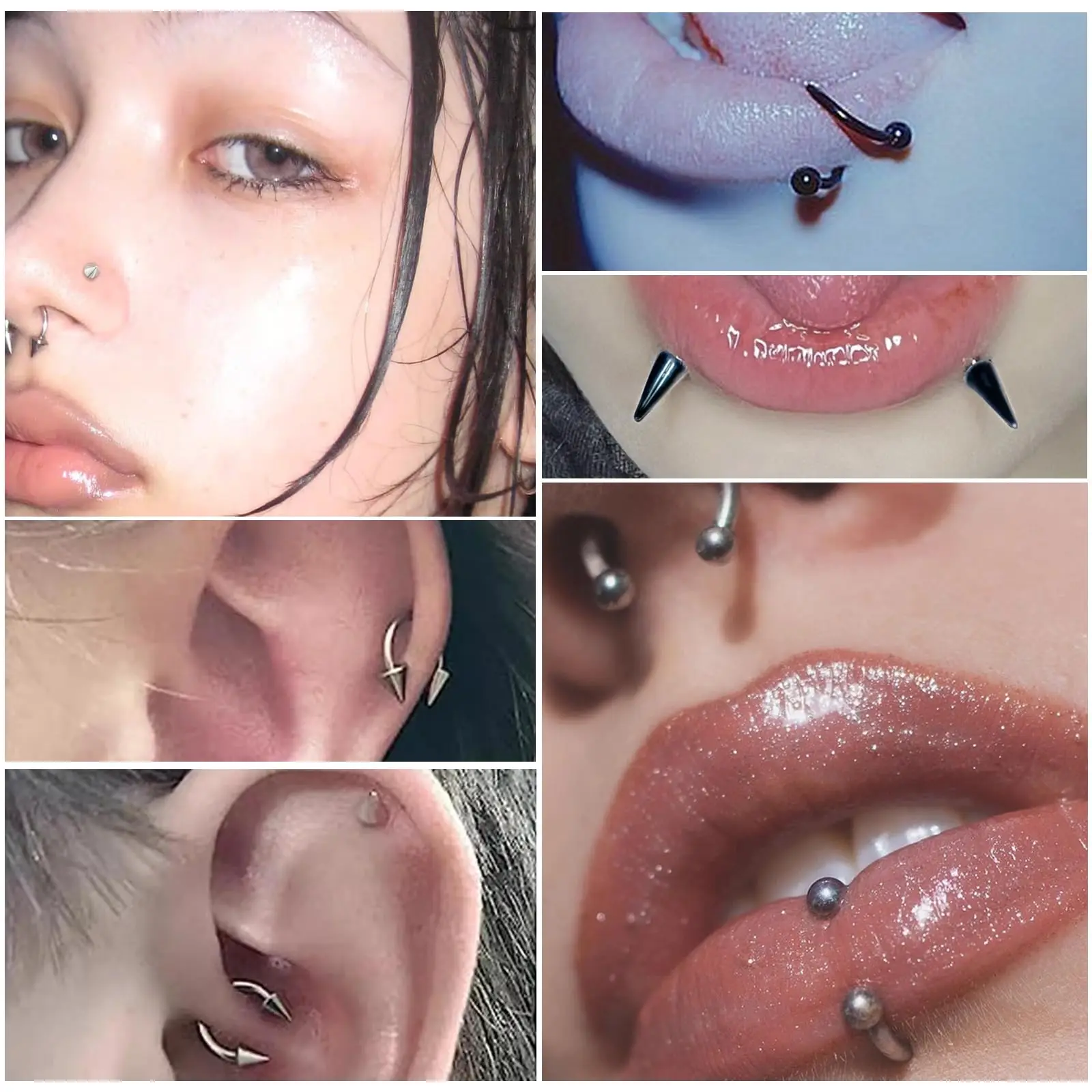 33 Pcs 16G Surgical Steel Lip Eyebrow Septum Piercing Kit Horseshoe Hoops Twist Curved Bars Multi‑Purpose Body Piercing Jewelry
