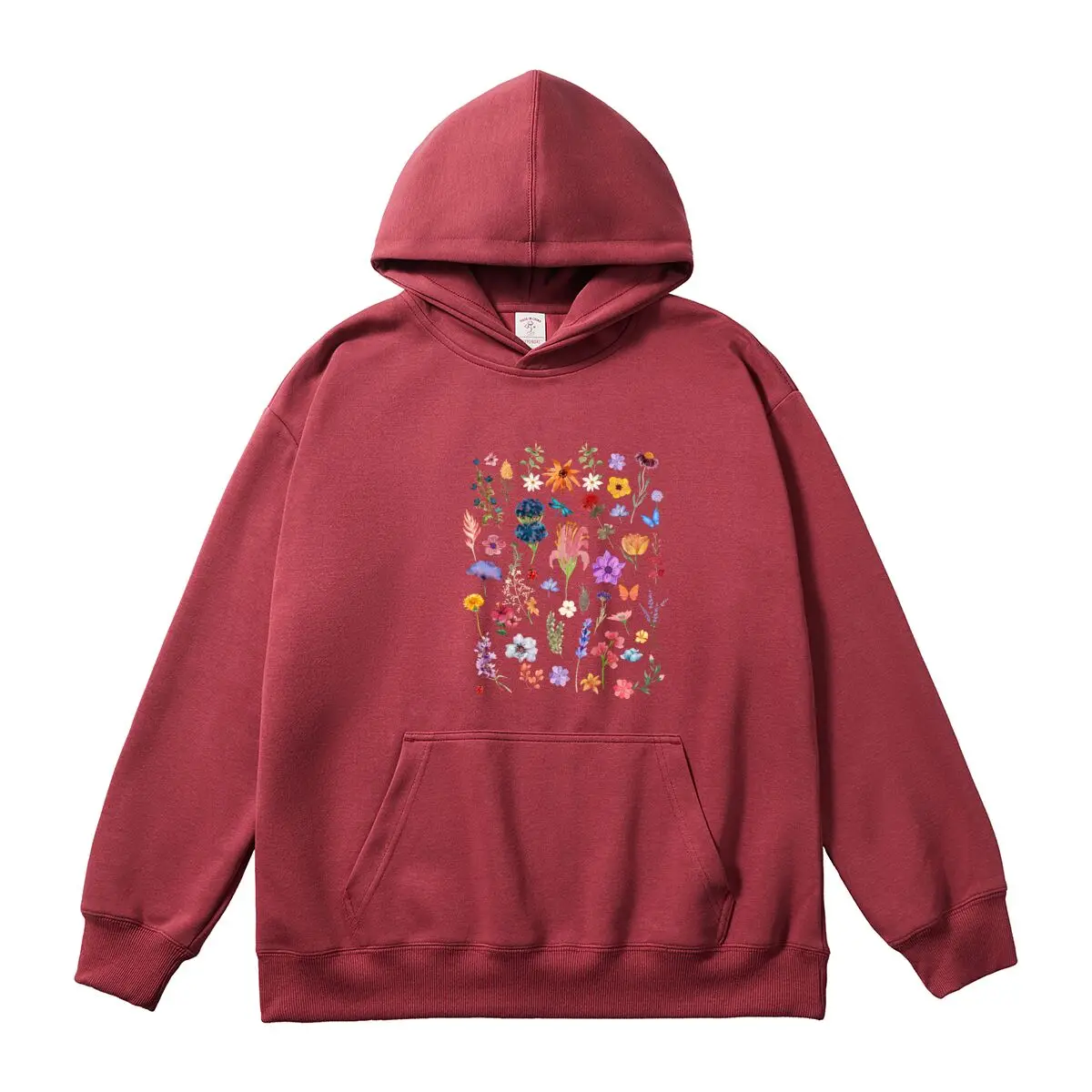 Female Classic Hooded Pullover Oversized Women's Hoodies Colorful Flower Graphic Printed Sweatshirt Autumn Thick Sportswear