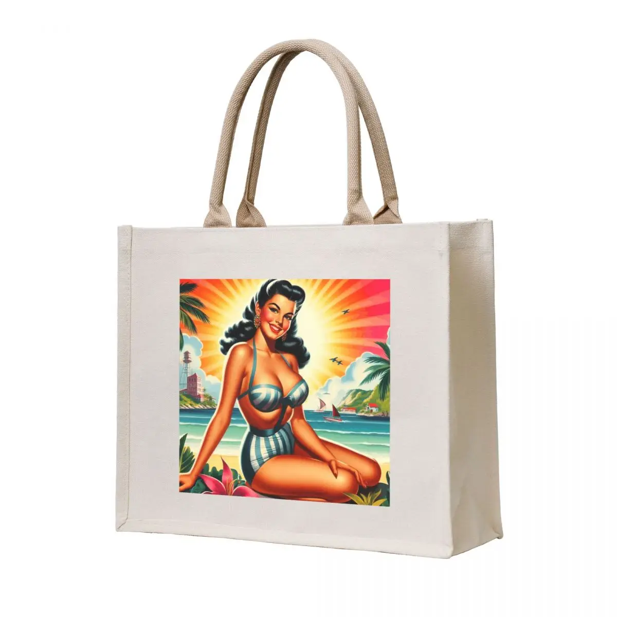 

Summer Beach Pin-up Tote Bag handbag shopper bag women canvas bag luxury women tote bags cloth bags