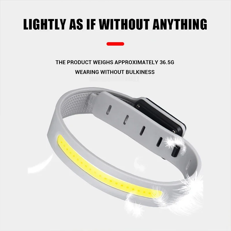 Portable COB Flashlight Built-in Battery Type-C Charging 3 Lighting Modes Sports Wristband Lantern For Camping Night Running