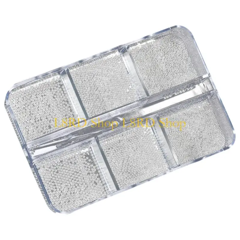 

L8RD Creative Art Metal Beads 6 Grids Container Color Optional Wear Resistant