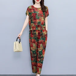 Summer Women's Suit 2024 New Korean Two Piece Sets Female Loose Elegant Pants and Blouse Set High Quality