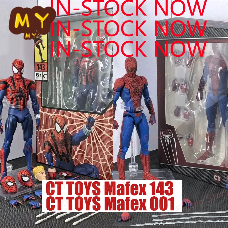 CT Toys Mafex 001 سبايدرمان مافيكس 143 شخصية بيتر باركر أندرو غارفيلد الشكل بن ريلي كوميك Ver لعبة شخصيات الحركة هدية