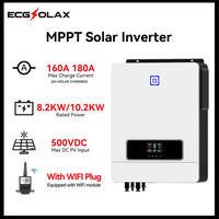 10.2KW 8.2KW On/Off-Grid Solar Hybrid Inverter 48V 500VDC Output Built-in 160A 180A MPPT Charge Controller with WIFI Module