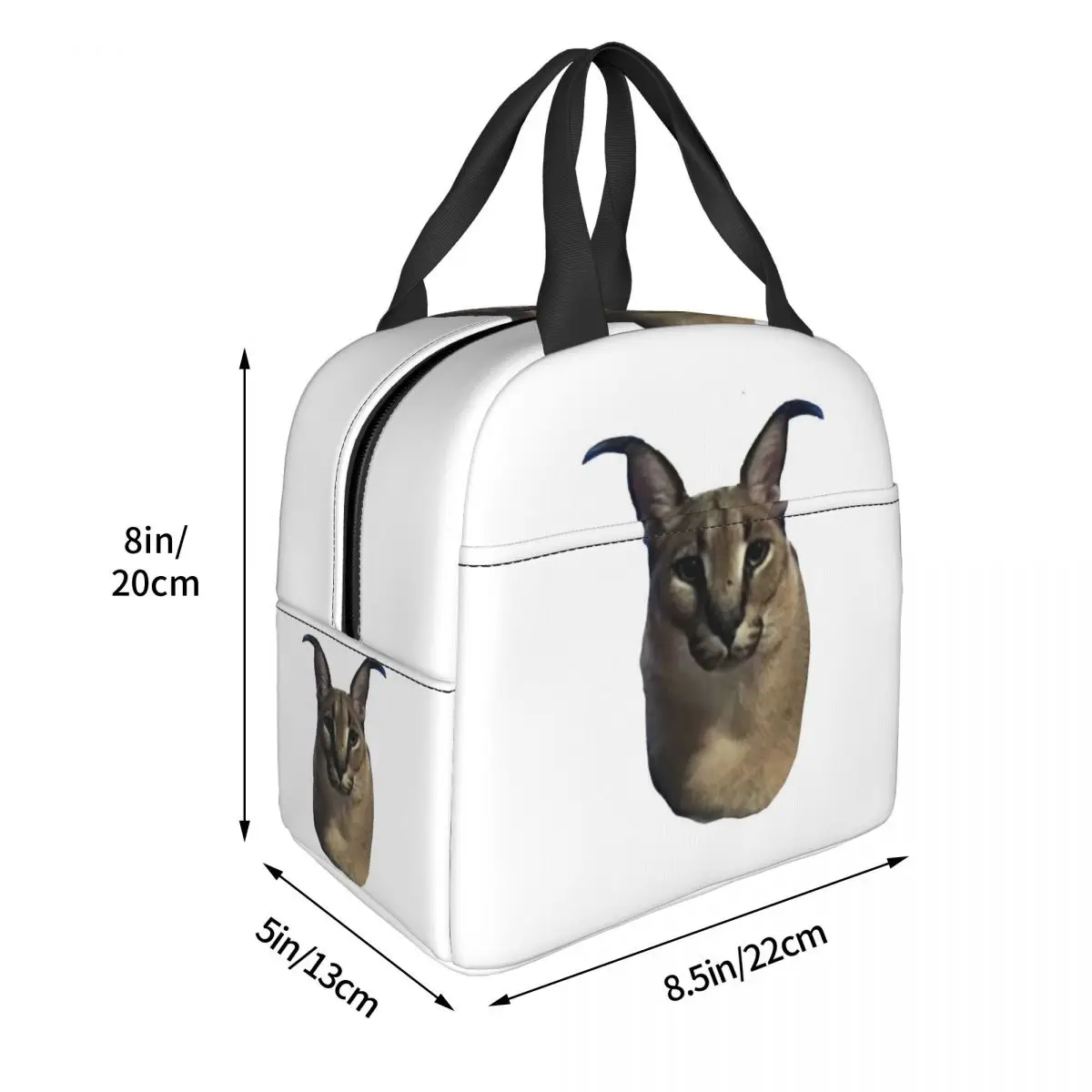 Big Floppa Animal Cat Insulated Lunch Bag for Women Kids Leakproof Food Boxes Thermal Lunch Box Tote