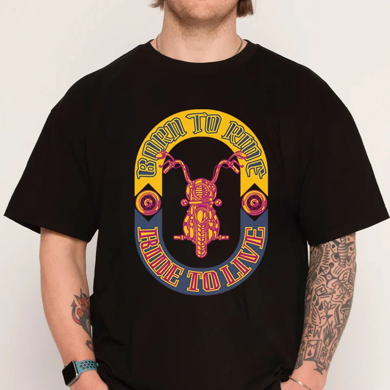 

Motorcycle And Wheels T-shirt 100% Cotton Men Shirt Casual Short Sleeve Clothing O-neck Top Tees