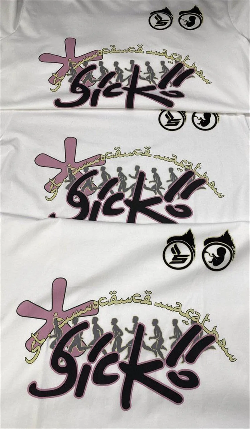 Sicko-男性と女性のためのTシャツ,ヒップホップのスワッグ,夏のスタイル,1:1,高品質,1993, 2024ss